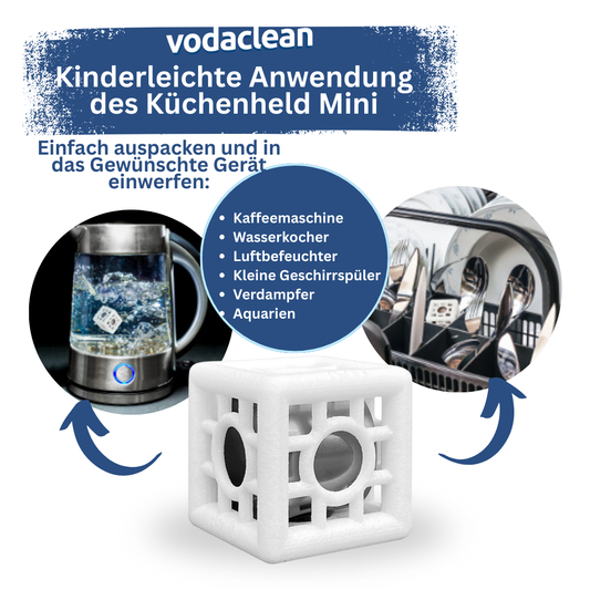 Küchenheld Mini - Wasserkocher & Kaffeemaschinen entkalken leicht gemacht