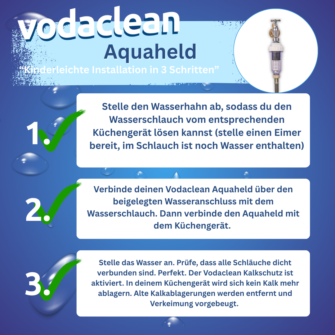 Aquaheld - Kalkschutz, wo du ihn brauchst (Ideal für die Waschmaschine oder den Küchen-Wasserhahn)