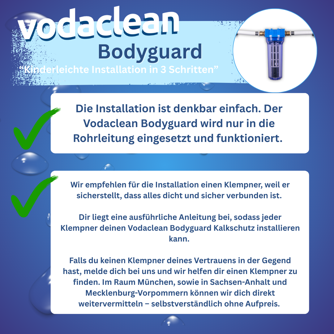 Vodaclean Bodyguard - Komplett Kalk-Schutz für dein Zuhause