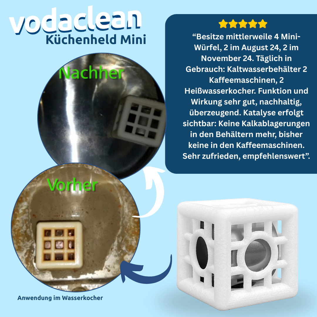 Vodaclean Spar Set - Genieße köstliches Wasser und befreie Bad und Küche von lästigem Kalk