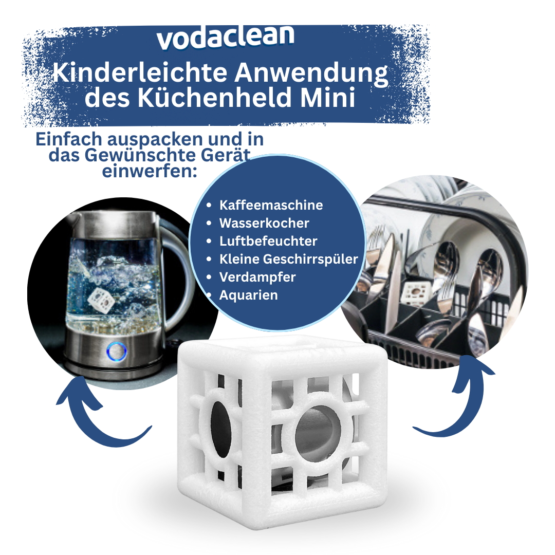 Küchenheld Mini - Wasserkocher & Kaffeemaschinen entkalken leicht gemacht
