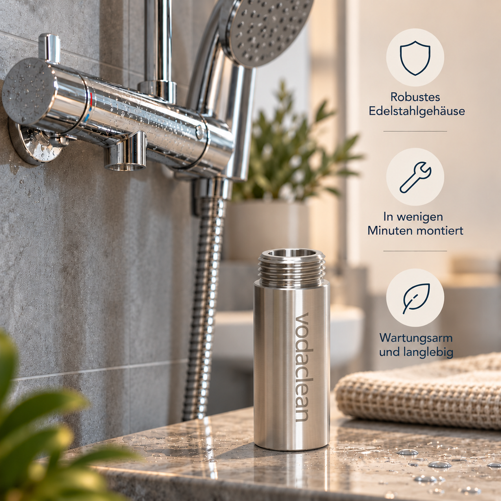 Duschheld | Für eine Dusche ohne Kalkflecken und spürbar weiches Duschwasser für Haut und Haare