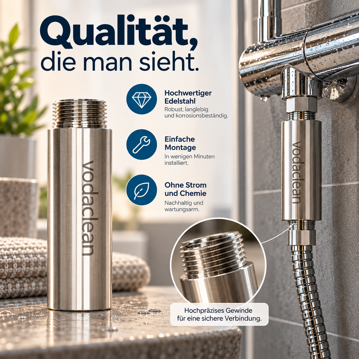 Duschheld | Für eine Dusche ohne Kalkflecken und spürbar weiches Duschwasser für Haut und Haare